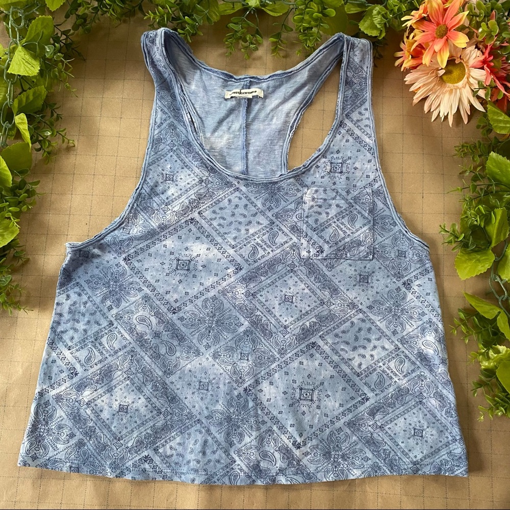 Women's American Eagle Blue Abstract Bank Top Size Small